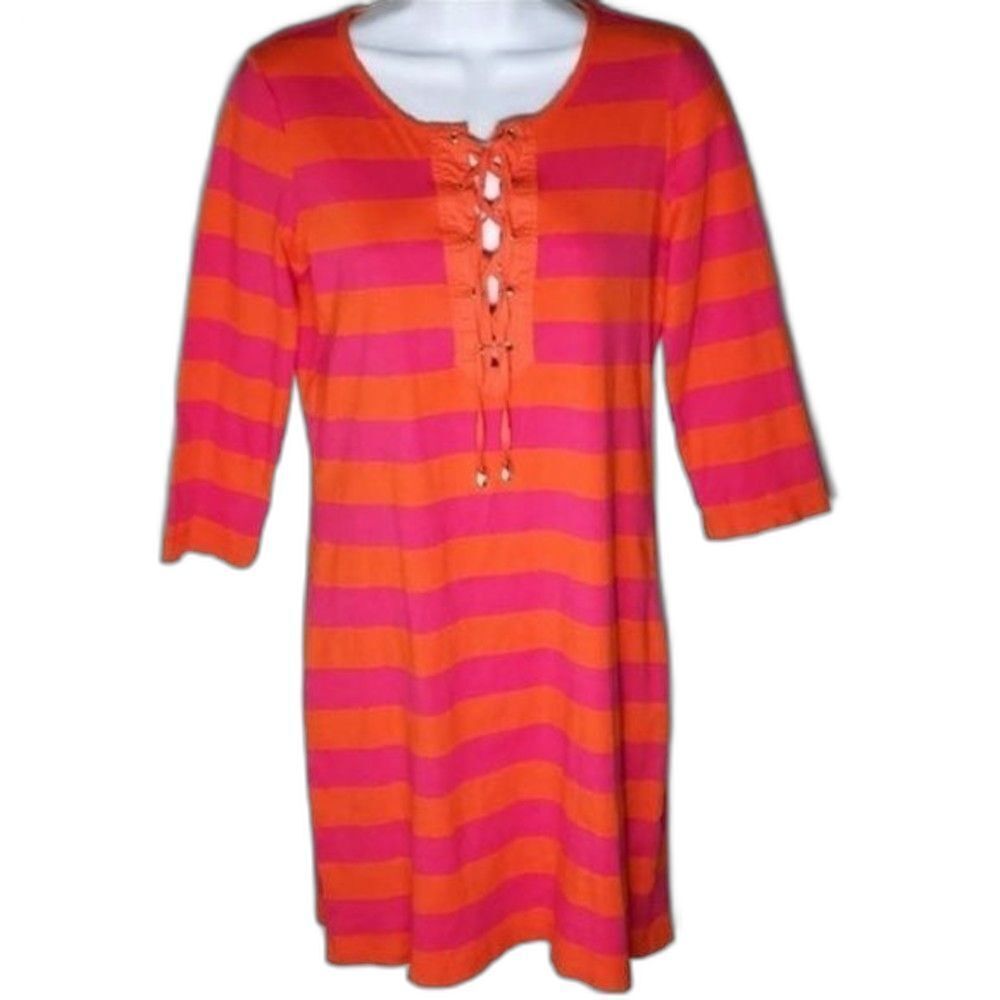 C. Wonder orange striped shirt dress size XS